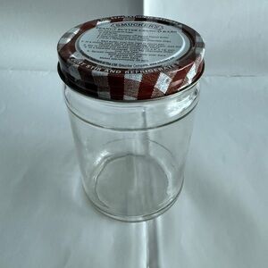 Smucker's Glass Peanut Butter Jar with Recipe on Metal Brown Checkered Lid